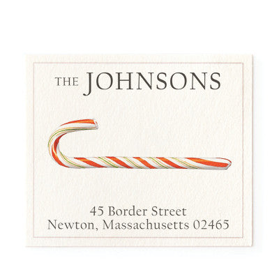 Holiday Cane - Return Address Labels