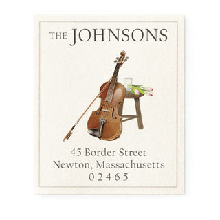 Violin and Roses - Return Address Labels