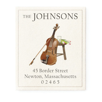 Violin and Roses - Return Address Labels