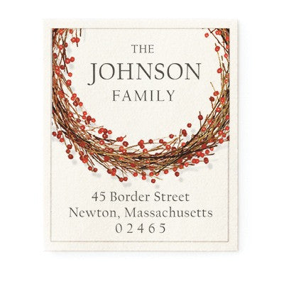 Winterberry Wreath - Return Address Labels