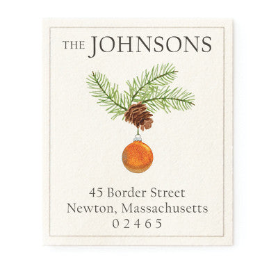 Ornament with Pine Cone - Return Address Labels