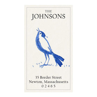 Delftware Bird - Panoramic Return Address Labels