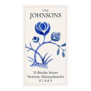 Delftware Flower - Panoramic Return Address Labels
