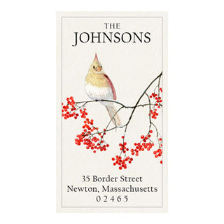 Lady Cardinal - Panoramic Return Address Labels