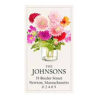 Pink Dahlias - Panoramic Return Address Labels
