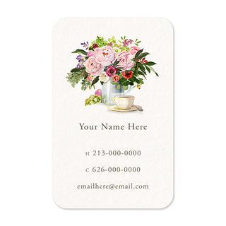 Tea With Flowers - Personal Calling Cards